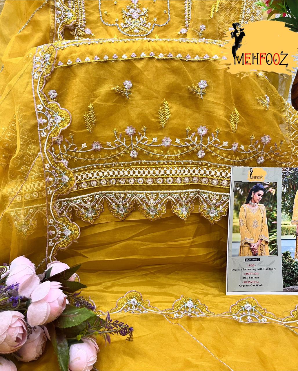 AA 1005 Mehfooz Embroidery Pakistani Suits Catalog